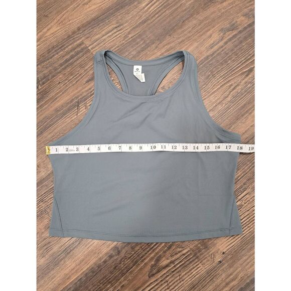 90 Degree by Reflex Racerback Crop Tank Silver Pine XL NWT Active Yoga Top - Picture 6 of 8